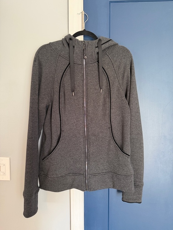 lululemon athletica Tops - lululemon athletica Dark Gray Full‑Zip scuba Hoodie 10 like new fleece lined